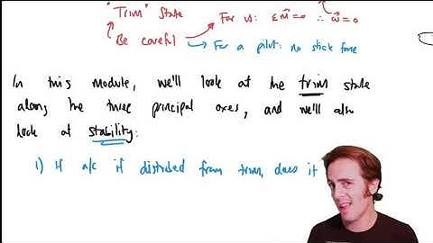 Aircraft Flight Mechanics - Module 2, Lecture 1: Intro to Aircraft Trim and Static Stability