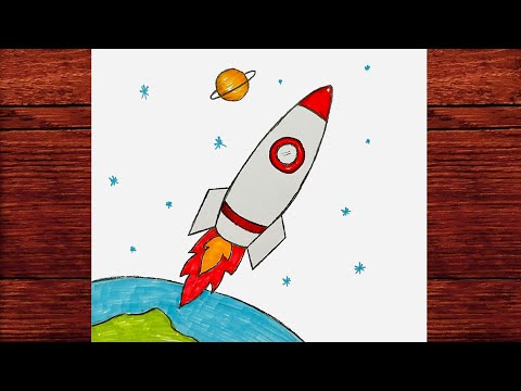 Roket Resmi Nasıl Çizilir - How to draw rocket - Roket Çizimi Nasıl Çizilir - Çizim Mektebi Easy