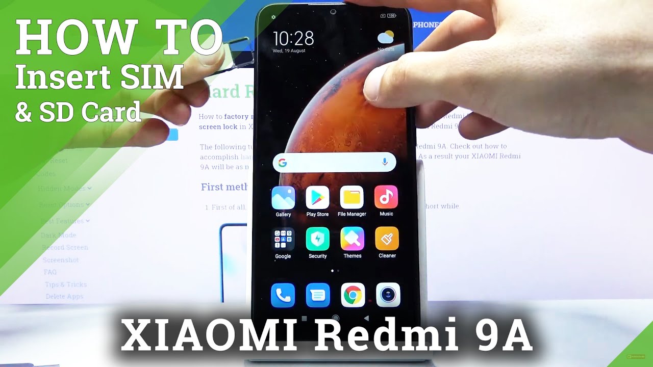 How to Insert Sim and SD Card into Xiaomi Redmi 9A – Find Card Slots