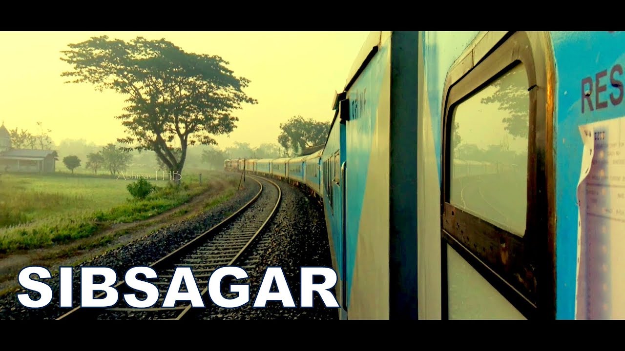 Dibrugarh - Guwahati Shatabdi Express departs from picturesque SIBSAGAR TOWN station