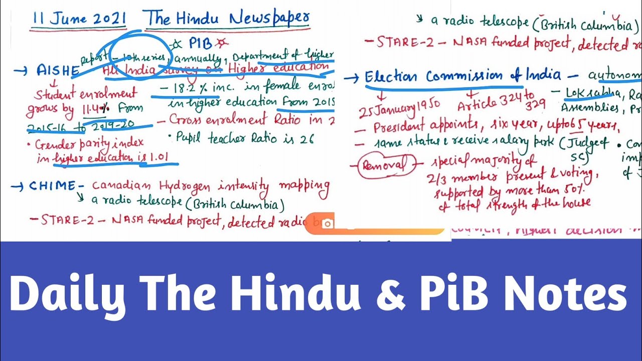 11 June 2021 The Hindu Newspaper & PiB in Hindi | UPSC/IAS/HCS/UPPCS & Other exams