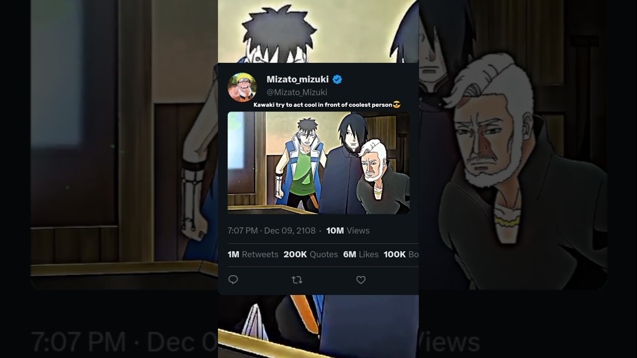 Kawaki try to act cool in front of coolest character