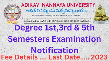 #aknu degree examination notification fee details-2023 |1st,3rd&5th semesters|#ug#backlog#regular