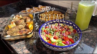 a super easy 3 course summer meal! (avocado salad, chicken w/ zaatar, peach galette) - Calm Cooking