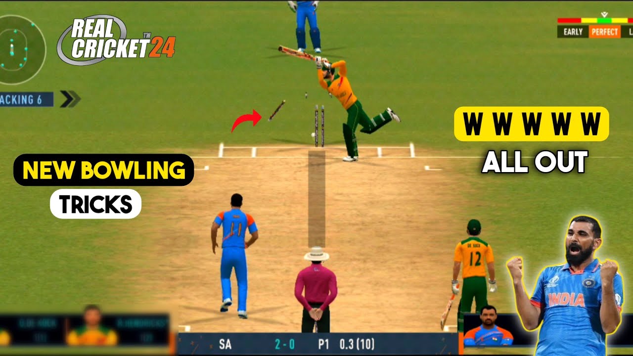 How to take wickets in real cricket 24 💫Rc24 Bowling Tricks 💯! - YouTube