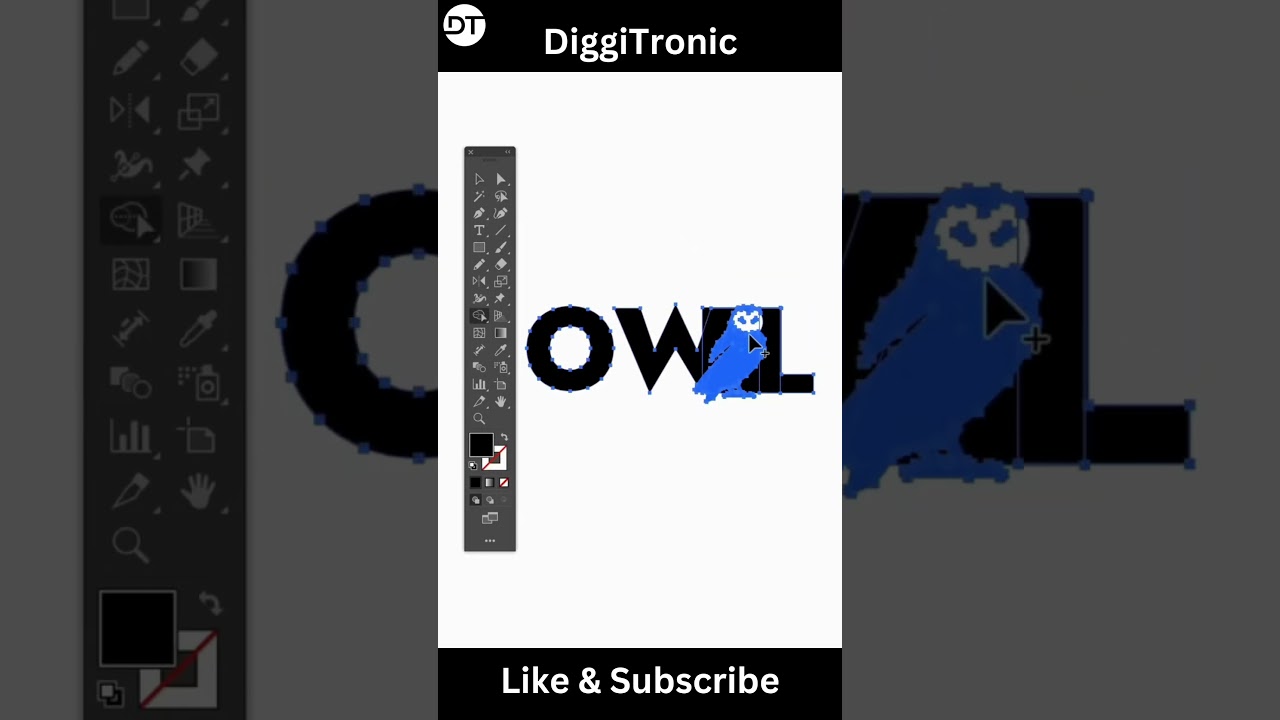 Master Negative Space: Design a Clever Owl Logo in Adobe Illustrator #diggitronic