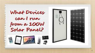 What can you run on a 100W Solar Panel?