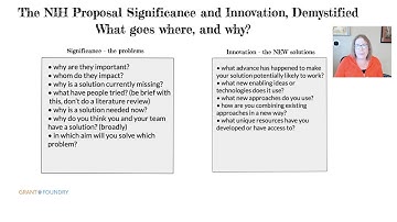 Demystifying your Significance and Innovations Sections (NIH Proposals)