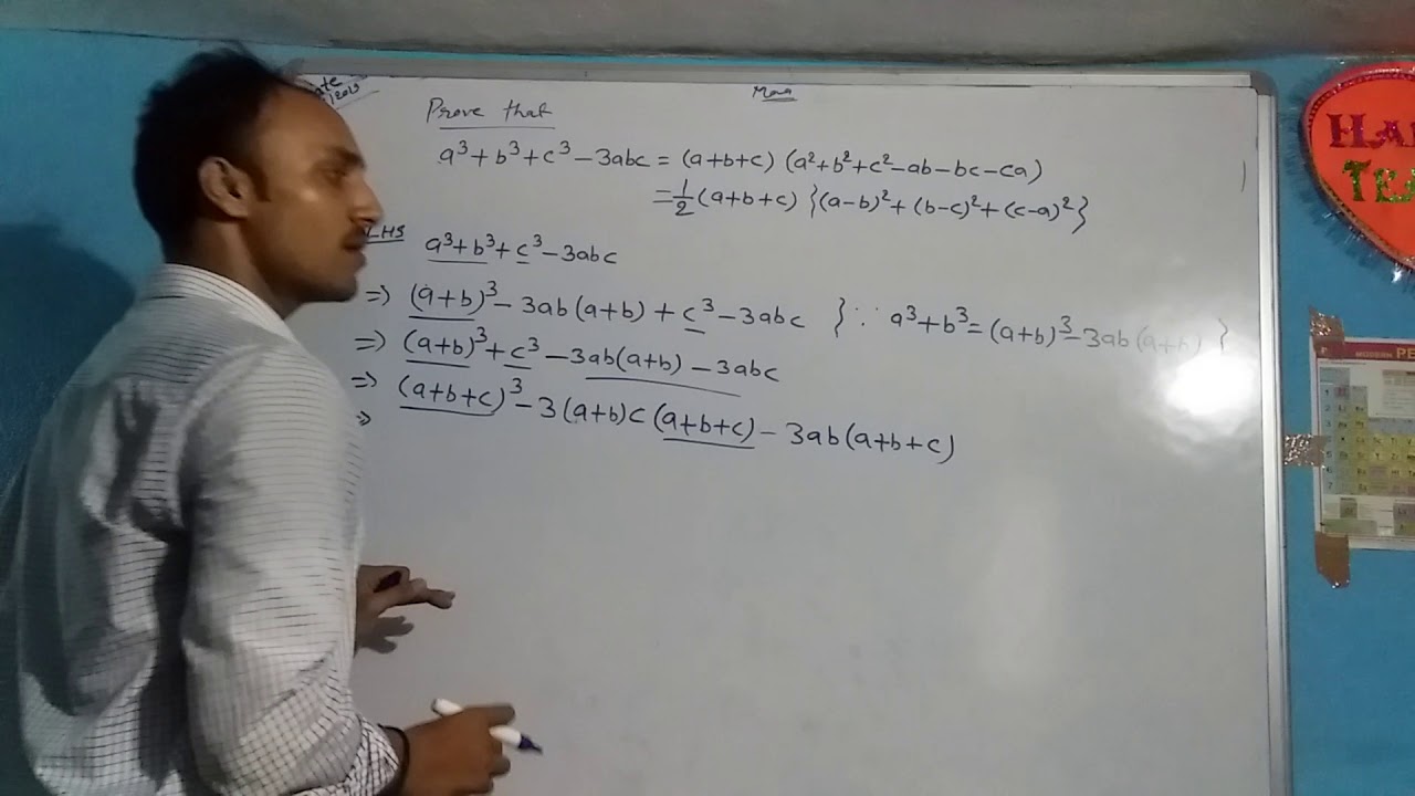 Mitra Maths Prove That A3 C3 3abc A B C B2 C2 Ab Ca 1 2 A B C A B 2 B C 2 C A 2 Youtube