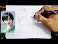 BTS V Kim Taehyung pencil drawing // BTS outline drawing // Kim Taehyung drawing