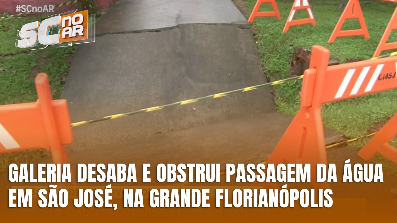 Parte de galeria desaba e bloqueia passagem da água em São José