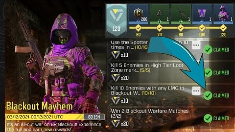 Call Of Duty Mobile Kill 10 Enemies with any LMG in Blackout Warfare Playlist Matches Task Complete