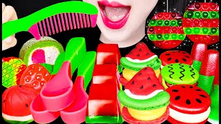 Asmr Edible Spoon, Watermelon Dessert Macaron 먹는 숟가락 수박 디저트 마카롱 먹방 Mukbang, Eating