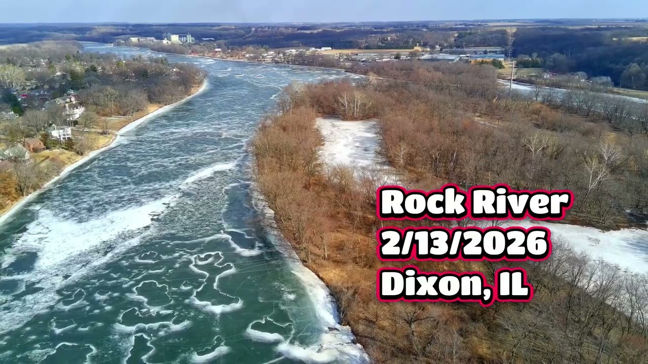 FEB 13 2026 Rock River Ice melt Dixon IL an Ed Pilar 4K Film