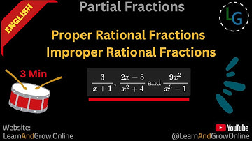 Proper and Improper rational fraction | Introduction to Partial Fractions | (English, 3)