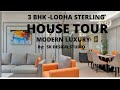 Home tour   stunning 3bhk apartment tour  sk design studio  lodhasterling home decoration ideas