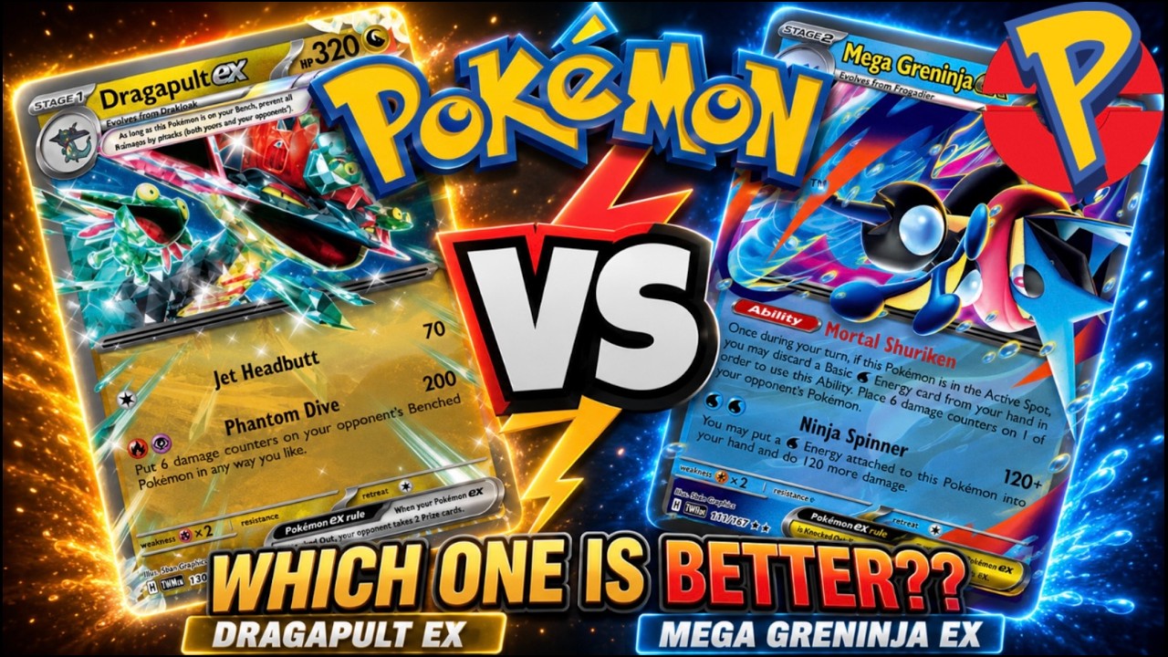 Mega Greninja ex vs Dragapult ex: Pokemon Tabletop Battle Chaos