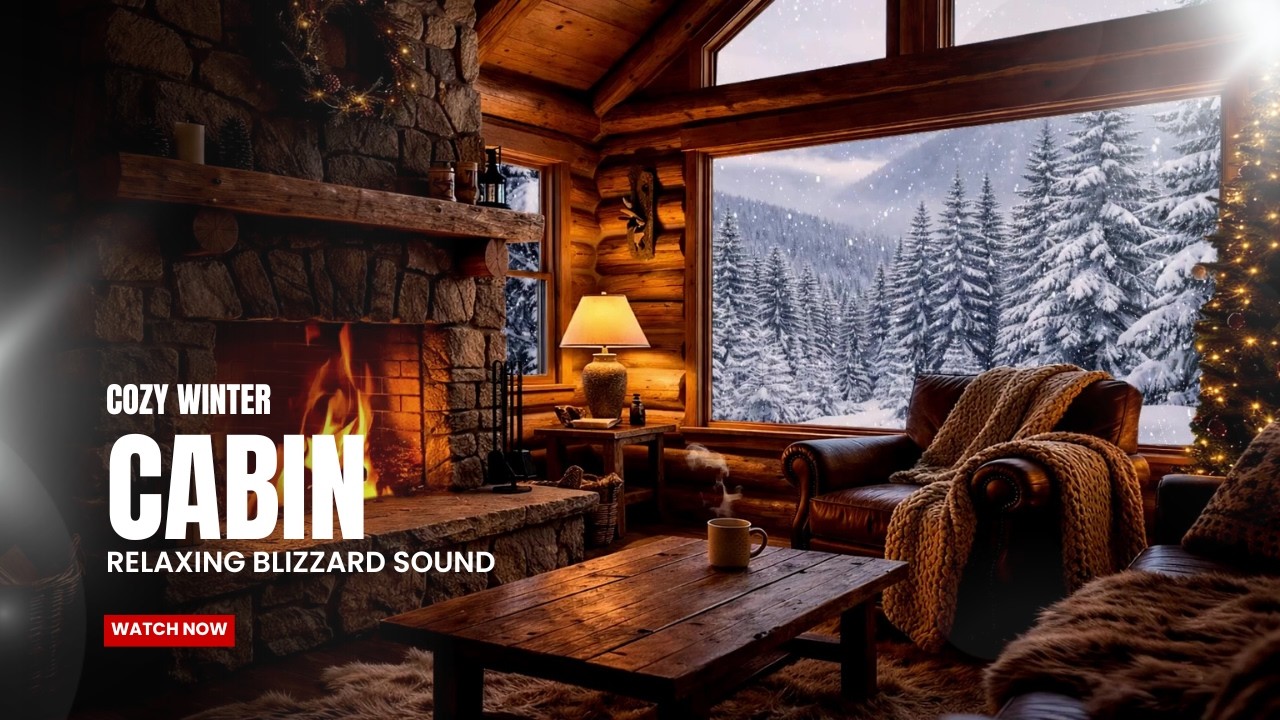Cozy Winter Cabin ❄️🔥 10 Hours Snowfall & Fireplace Sounds for Deep Sleep and Relaxation