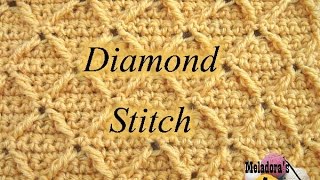 Diamond Crochet Stitch - Right Handed Video tutorial #diamondcrochetstitch #diamondstitch