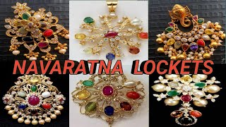 Gold Navaratna Locket/Pendant Designs 