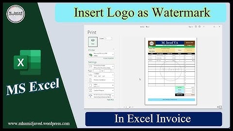 MS Excel | Insert Watermark in MS Excel | Add Logo as Watermark in Excel invoice