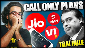 Jio Airtel VI Only Call SMS Plans Launched - TRAI New Rule