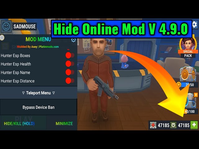 VIP HIDE ONLINE MOD MENU V 4.9.0 (No Banned /Antiban) Hide
