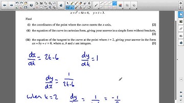 OCR C4 Jan 2009 q6iii - A2 Maths - Parametric Equations