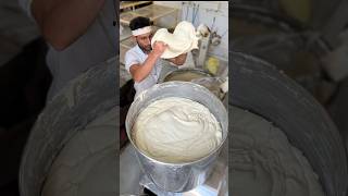 Baking Sangak bread with the machine And packing it  dough bakery bakingiranianbread