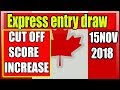 Express entry draw NOV 15,2018 ll CRS CUT OFF SCORE INCREASE.