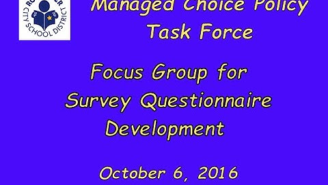 2016-10-06 - MCPTF - Focus Group for Survey Questionnaire