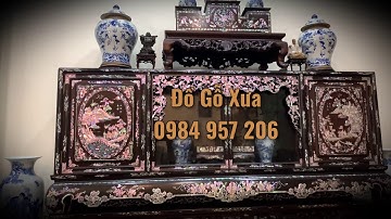 TỦ CHÈ LIÊN CHI KHẢM ỐC ĐẸP - Nội Thất Nhà Cổ - Bàn Ghế Lối Cổ Xưa Phòng Khách - Trường Kỷ Xưa Đẹp