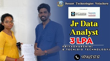 Priyadharshini Placed as Jr Data Analyst | 3 LPA | Data Analyst Course in Chennai | Besant Tech