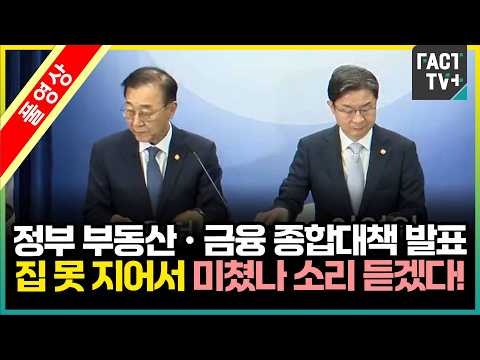 [풀영상] 정부 부동산•금융 종합대책 발표 "집 못 지어서 미쳤나 소리 듣겠다"