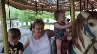 Grand Kids On The Merry Go Round At Coney Island