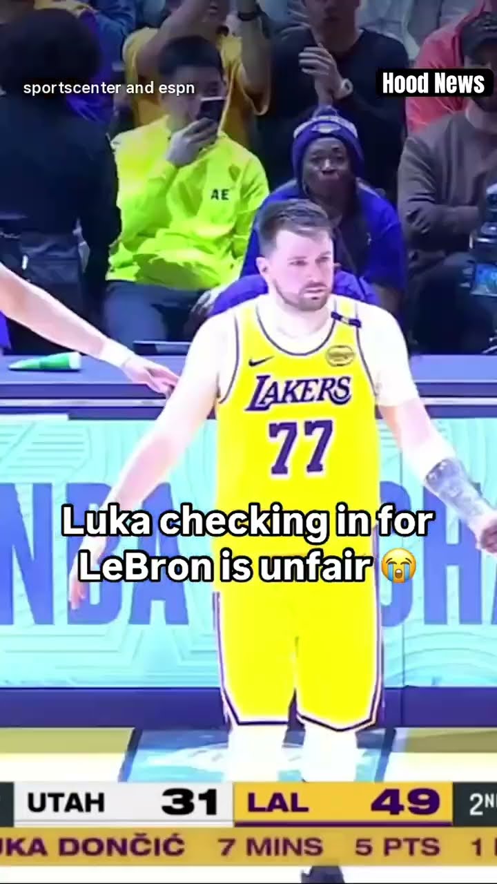 Luka checking in for LeBron is unfair #hoodnews #lukadoncic #lakers #trending #viralvideo #sports #i
