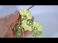 One-Round Crochet- Just Do It with ME/Stop and crochet the flowers!/Quick Crochet Flower with BEADS