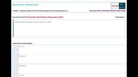 CS202 - Fundamentals of Front End Development (Graded Quiz No. 1). Paid Whatsapp 03426692724