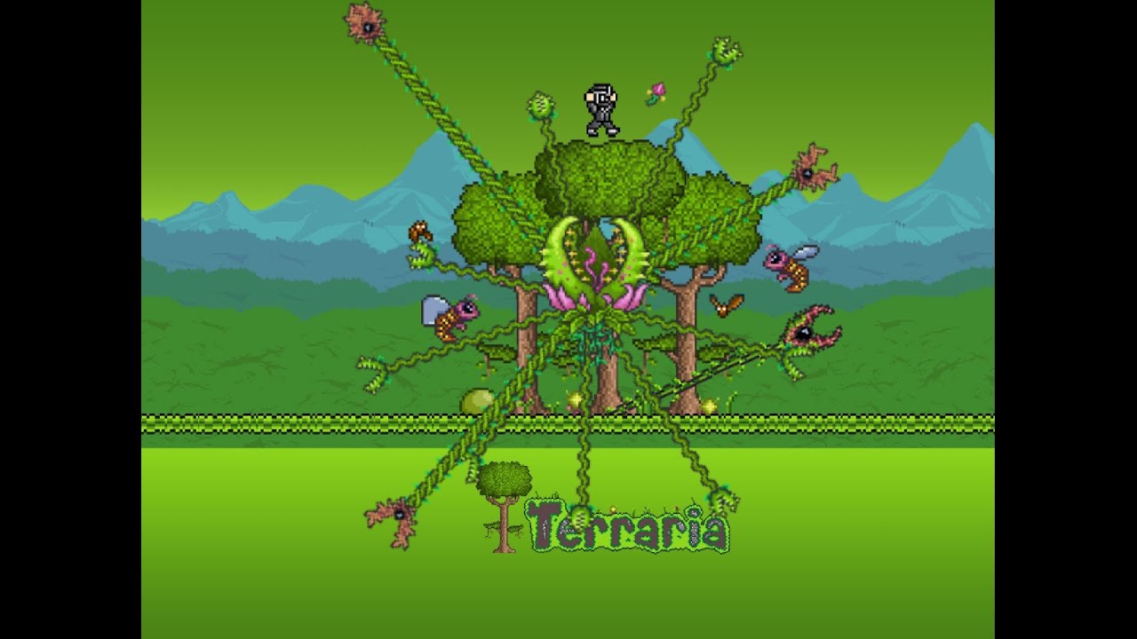 Terraria Enraged Plantera No Armour No Buffs Pre Plantera Gear Youtube
