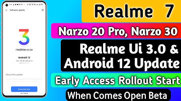 Realme 7, Narzo 20 Pro, Narzo 30 Early Access Realme Ui 3.0 Update  Rollout Start |