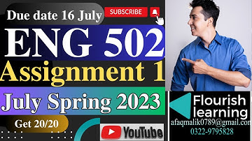 ENG502 Assignment 1 Solution 2023/ ENG502 Assignment 1 2023/ENG502 Assignment 1 Solution Spring 2023