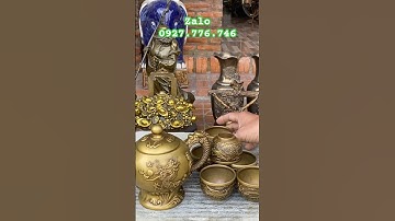 Bộ trà rồng #đồđồngnguyễnnghi #phongthuy #đồđồngxưa #trendingshorts