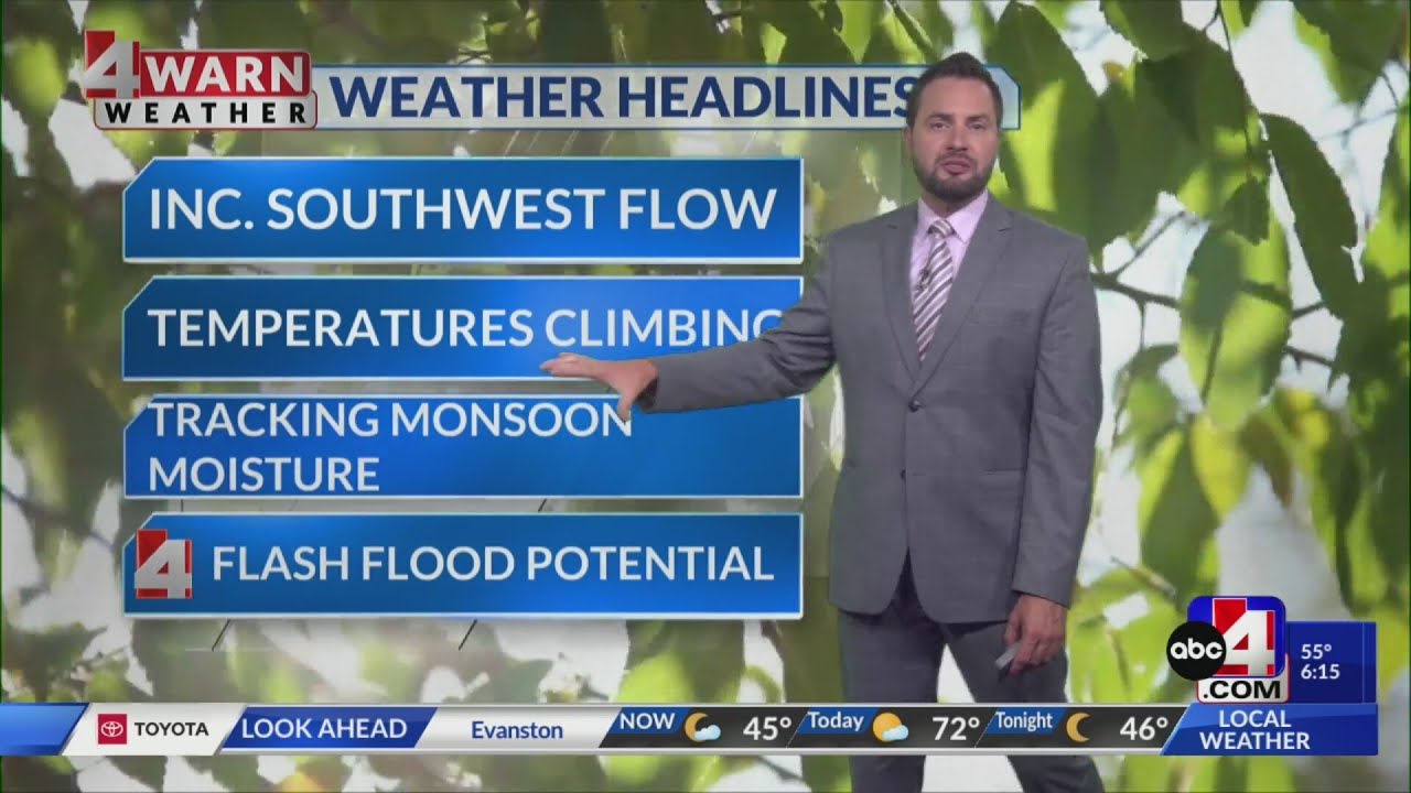 Quiet today, but SE Utah could see monsoon moisture Thursday - YouTube