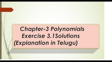 AP & TS 10th Class- Maths chapter-3 Polynomials Exercise 3.1 solutions