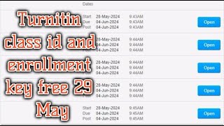 Turnitin class id and enrollment key free 29 May || new enrollment key free || turnitin report free
