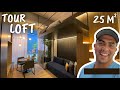 TOUR por LOFT de 25 metros quadrados | MOBILIADO e DECORADO INCRÍVEL!