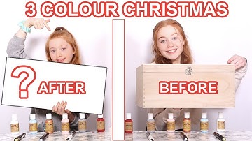 TWIN TELEPATHY 3 COLOR PAINT & MARKER *DIY Christmas Makeover Challenge | Sis Vs Sis Ruby and Raylee