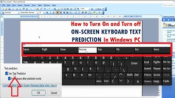 How to Turn On and Turn off On Screen Keyboard text prediction in Windows PC