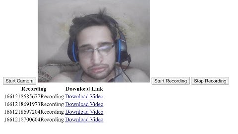Javascript WebRTC Project to Record Videos Through Webcam and Display Download Links in HTML5 Table