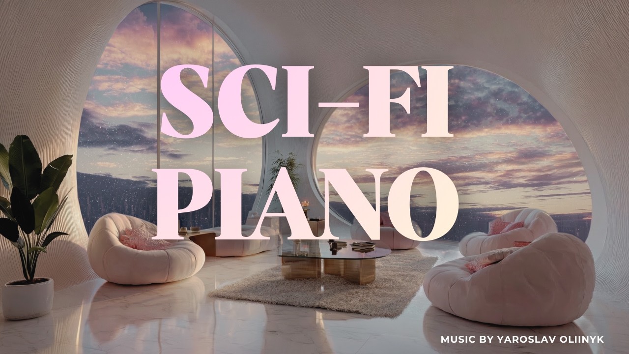 Relaxing Sleep Music | Sci‑Fi Piano Sunset – Neofuturistic Lounge 4K | Soothing Relaxation
